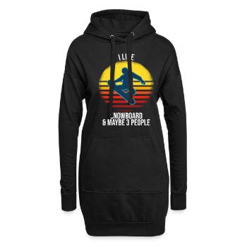J'aime le snowboard et peut-être 3 personnes - Sweat-shirt à capuche long Femme - noir - Devant