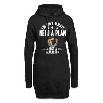 Vous n’avez pas toujours besoin d’un plan juste un accordéon - Sweat-shirt à capuche long Femme - noir - Devant