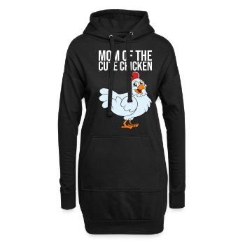 Maman du poulet mignon - Sweat-shirt à capuche long Femme - noir - Devant