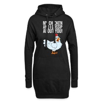 My Chicken And I Gossip About You - Hoodie-Kleid - Schwarz - Vorne