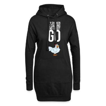 Mon poulet appelle et je dois partir - Sweat-shirt à capuche long Femme - noir - Devant