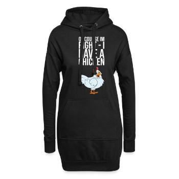 Bien sûr, à droite, j’ai un poulet - Sweat-shirt à capuche long Femme - noir - Devant