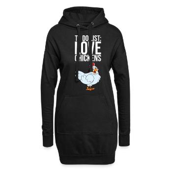 Liste des choses à faire Aimer les poulets - Sweat-shirt à capuche long Femme - noir - Devant