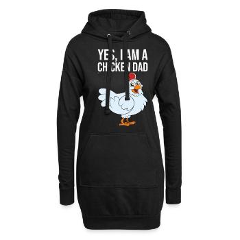Oui, je suis un papa poulet - Sweat-shirt à capuche long Femme - noir - Devant