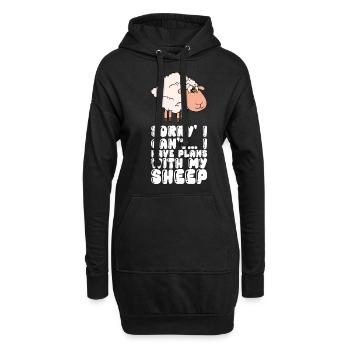 J’ai des projets avec mes moutons - Sweat-shirt à capuche long Femme - noir - Devant