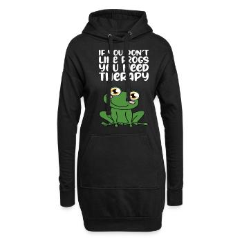 Si vous n’aimez pas les grenouilles - Sweat-shirt à capuche long Femme - noir - Devant