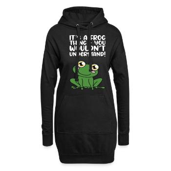 Une grenouille que vous ne comprendriez pas - Sweat-shirt à capuche long Femme - noir - Devant
