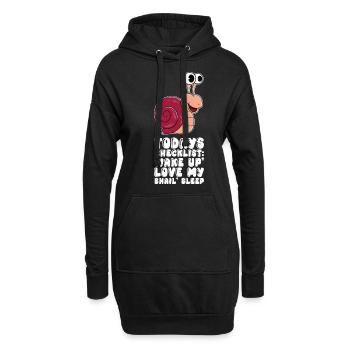 Heutige Checkliste Wake Up Love My Snail Sleep - Hoodie-Kleid - Schwarz - Vorne