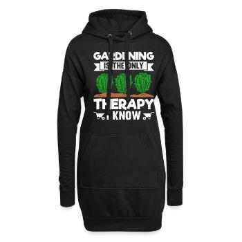 Le jardinage est la seule thérapie que je connaisse - Sweat-shirt à capuche long Femme - noir - Devant