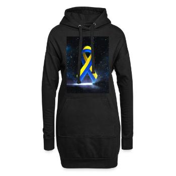 Boucle de paix en Ukraine - Sweat-shirt à capuche long Femme - noir - Devant