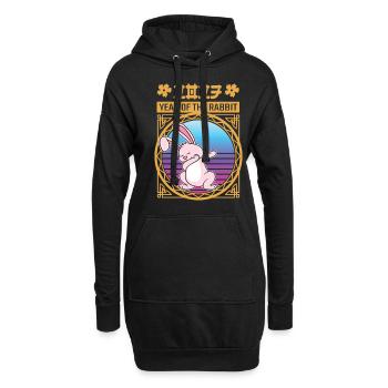 Year Of The Rabbit 2023 Chinese New Year 2023 - Hoodie-Kleid - Schwarz - Vorne