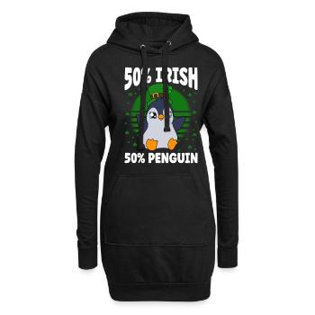 Cute Penguin Shamrocks Saint Patrick's Day Penguin - Hoodie-Kleid - Schwarz - Vorne