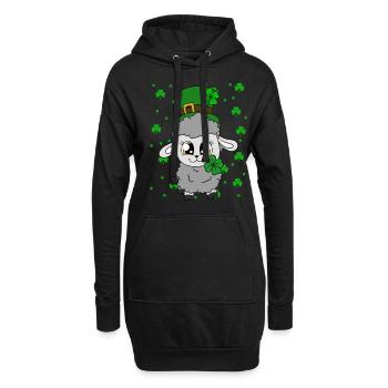 Moutons Trèfles Fête de la Saint-Patrick - Sweat-shirt à capuche long Femme - noir - Devant