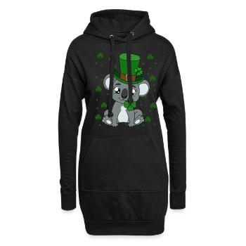 Koala mignon avec chapeau Saint Patrick - Sweat-shirt à capuche long Femme - noir - Devant
