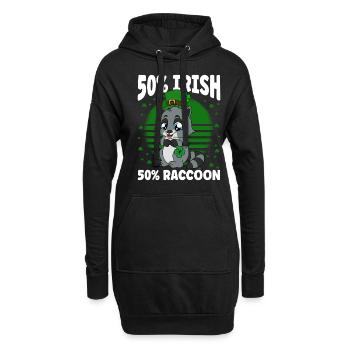 Waschbär Kleeblätter Saint Patrick's Day - Hoodie-Kleid - Schwarz - Vorne