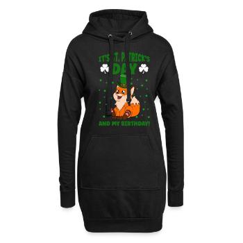 Mignon trèfle renard Saint-Patrick - Sweat-shirt à capuche long Femme - noir - Devant