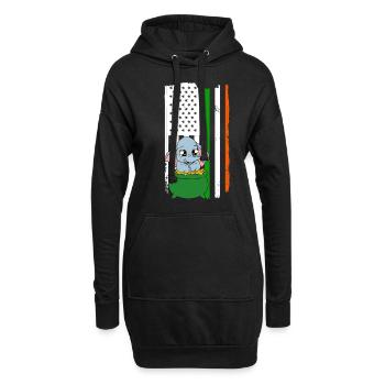 Mignons trèfles d’éléphants Fête de la Saint-Patrick - Sweat-shirt à capuche long Femme - noir - Devant