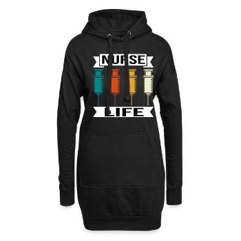 Vie infirmière - Sweat-shirt à capuche long Femme - noir - Devant
