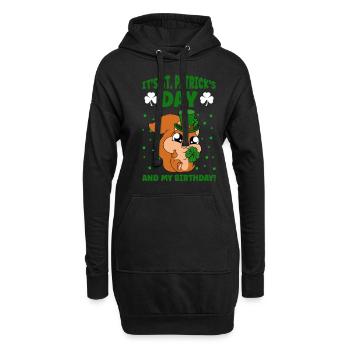 Écureuil Clover Saint-Patrick - Sweat-shirt à capuche long Femme - noir - Devant