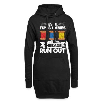 Tout est amusant et ludique jusqu’à ce que les fils s’épuisent - Sweat-shirt à capuche long Femme - noir - Devant