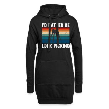 Je préfère être Lock Picking - Sweat-shirt à capuche long Femme - noir - Devant
