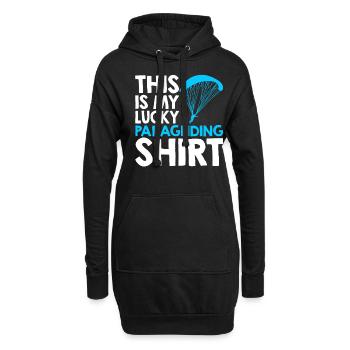 This Is My Lucky Paragliding Shirt - Hoodie-Kleid - Schwarz - Vorne