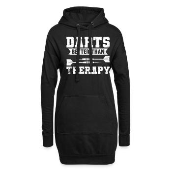 Darts Better Than Therapy - Hoodie-Kleid - Schwarz - Vorne