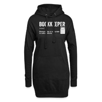 Bookkeeping Buchhalter Bookkeeper - Hoodie-Kleid - Schwarz - Vorne