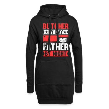 Boucher de jour Père de nuit - Sweat-shirt à capuche long Femme - noir - Devant