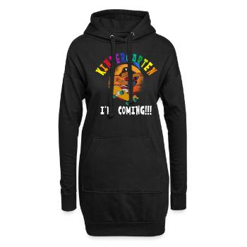 Maternelle Je viens Chien Skateboard - Sweat-shirt à capuche long Femme - noir - Devant