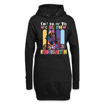 Cadeau de maternelle et de jardin d’enfants - Sweat-shirt à capuche long Femme - noir - Devant
