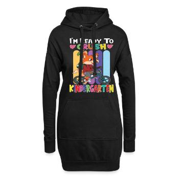 Cadeau de maternelle et de jardin d’enfants - Sweat-shirt à capuche long Femme - noir - Devant