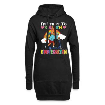 Chat avec scooter Je suis prêt à écraser la maternelle - Sweat-shirt à capuche long Femme - noir - Devant