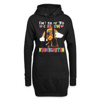 Ours avec scooter Je suis prêt à écraser la maternelle - Sweat-shirt à capuche long Femme - noir - Devant
