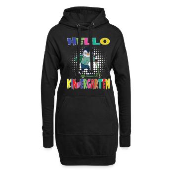 Hello Kindergarten Penguin With Scooter - Hoodie-Kleid - Schwarz - Vorne