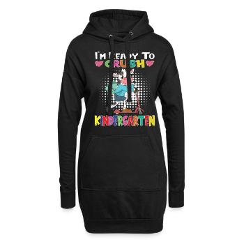 Je suis prêt à écraser une vache de maternelle avec un scooter - Sweat-shirt à capuche long Femme - noir - Devant