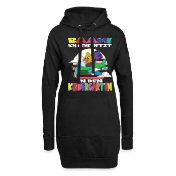 Kindergartenkind Hallo Kindergarten Ich Komme - Hoodie-Kleid - Schwarz - Vorne