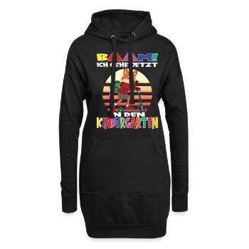 Kindergartenkind Hallo Kindergarten Ich Komme - Hoodie-Kleid - Schwarz - Vorne
