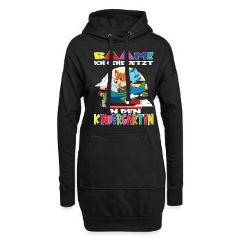 Kindergartenkind Hallo Kindergarten Ich Komme - Hoodie-Kleid - Schwarz - Vorne