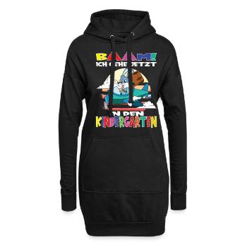 Kindergartenkind Hallo Kindergarten Ich Komme - Hoodie-Kleid - Schwarz - Vorne