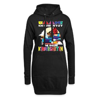 Kindergartenkind Hallo Kindergarten Ich Komme - Hoodie-Kleid - Schwarz - Vorne