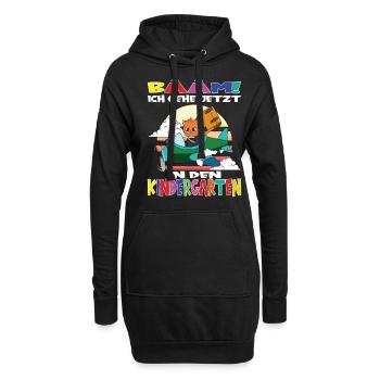 Kindergartenkind Hallo Kindergarten Ich Komme - Hoodie-Kleid - Schwarz - Vorne