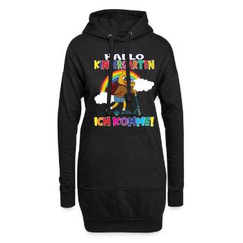 Kindergartenkind Hallo Kindergarten Ich Komme - Hoodie-Kleid - Schwarz - Vorne