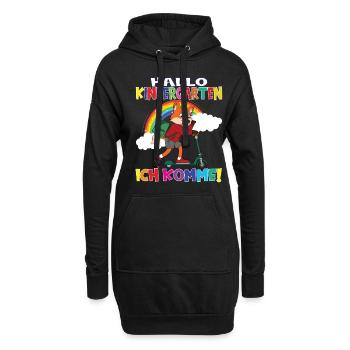 Kindergartenkind Hallo Kindergarten Ich Komme - Hoodie-Kleid - Schwarz - Vorne
