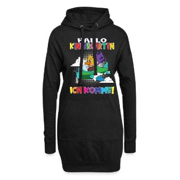 Kindergartenkind Hallo Kindergarten Ich Komme - Hoodie-Kleid - Schwarz - Vorne