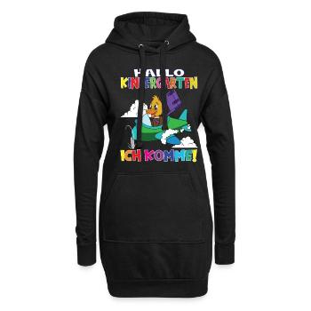 Kindergartenkind Hallo Kindergarten Ich Komme - Hoodie-Kleid - Schwarz - Vorne