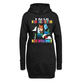 Kindergartenkind Hallo Kindergarten Ich Komme - Hoodie-Kleid - Schwarz - Vorne