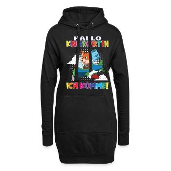 Kindergartenkind Hallo Kindergarten Ich Komme - Hoodie-Kleid - Schwarz - Vorne