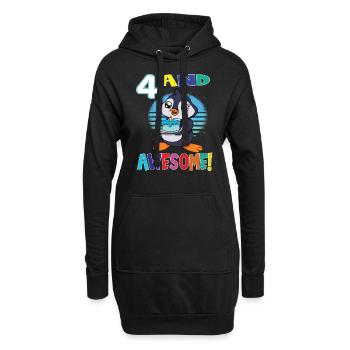 4 Et génial gâteau d’anniversaire pingouin d’anniversaire - Sweat-shirt à capuche long Femme - noir - Devant