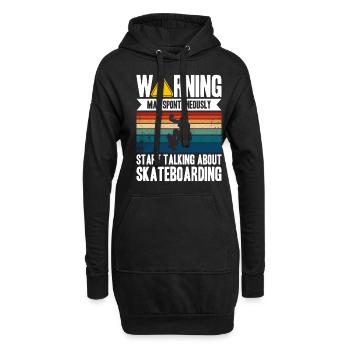 Commencez à parler de skateboard - Sweat-shirt à capuche long Femme - noir - Devant